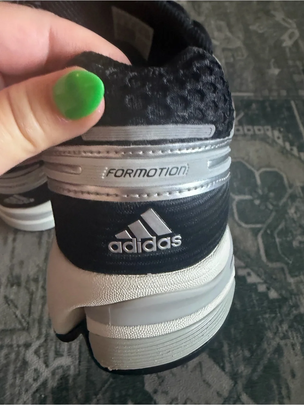 Adidas Adistar Control 5 sneakers black and metallic silver men’s size 11